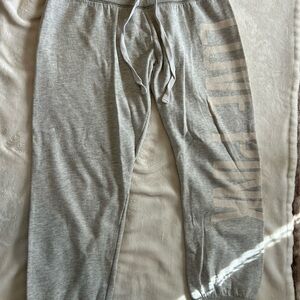 PINK Victoria's Secret Light Gray Cropped Sweatpants